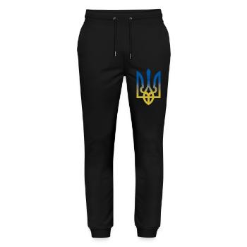 Ukraine Flag Symbol - Flag Of Ukraine - Stanley/Stella Mover Unisex Organic Jogging Trousers - black - Front - Marisol (170cm) & Nik (191cm)