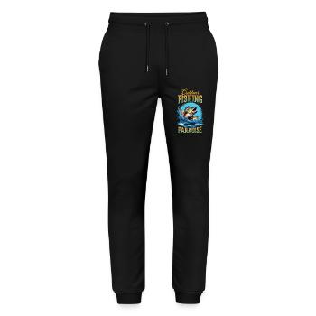 Angeln Angler Angel Fisch Karpfen Outdoor Fishing - Stanley/Stella Unisex Bio Jogginghose Mover  - Schwarz - Vorne - Marisol (170cm) & Nik (191cm)