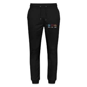 Peace Love MTB - Stanley/Stella Unisex Bio Jogginghose Mover  - Schwarz - Vorne - Marisol (170cm) & Nik (191cm)