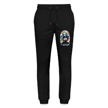 Halloween - Rock & Regenbogen - Stanley/Stella Unisex Bio Jogginghose Mover  - Schwarz - Vorne - Marisol (170cm) & Nik (191cm)