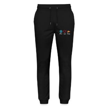 Peace Love Trains - Stanley/Stella Mover Unisex Organic Jogging Trousers - black - Front - Marisol (170cm) & Nik (191cm)