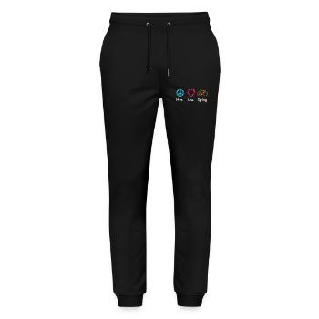 Peace Love Cycling - Stanley/Stella Mover Unisex Organic Jogging Trousers - black - Front - Marisol (170cm) & Nik (191cm)