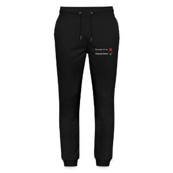 Backseat Drinker - Stanley/Stella Unisex Bio Jogginghose Mover  - Schwarz - Vorne - Marisol (170cm) & Nik (191cm)