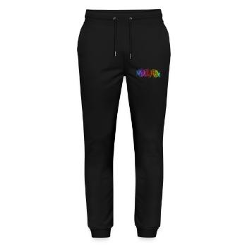 Lignes abstraites Design 10 - Pantalon de jogging bio MOVER Stanley/Stella unisexe - noir - Devant - Marisol (170cm) & Nik (191cm)