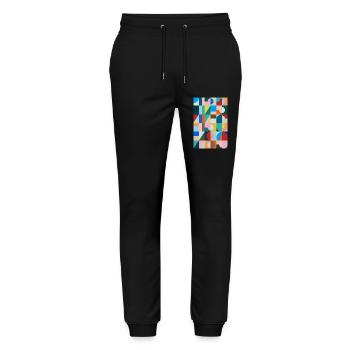 Numbers, digits, numbers - Stanley/Stella Mover Unisex Organic Jogging Trousers - black - Front - Marisol (170cm) & Nik (191cm)