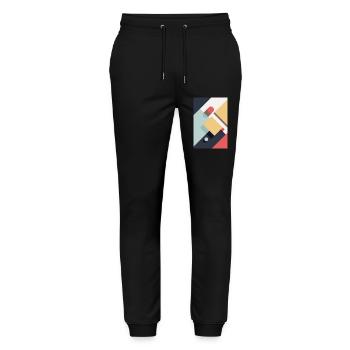 Geometry with color harmony - Stanley/Stella Mover Unisex Organic Jogging Trousers - black - Front - Marisol (170cm) & Nik (191cm)