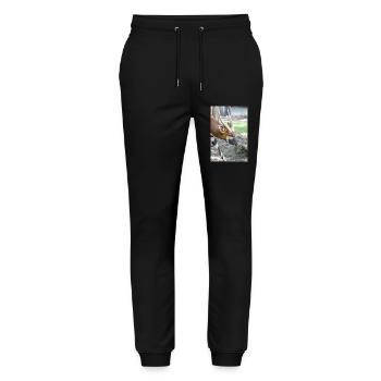 Bongo oriental (en allemand Bongo) Tragelaphus euryce - Pantalon de jogging bio MOVER Stanley/Stella unisexe - noir - Devant - Marisol (170cm) & Nik (191cm)