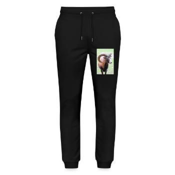 European mouflon Europäischer Mufflon - Stanley/Stella Mover Unisex Organic Jogging Trousers - black - Front - Marisol (170cm) & Nik (191cm)