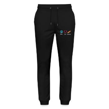 Frieden Liebe Snowboard - Stanley/Stella Unisex Bio Jogginghose Mover  - Schwarz - Vorne - Marisol (170cm) & Nik (191cm)