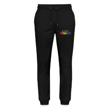 Be a Good Human Spread Kindness and Love Pride - Stanley/Stella Unisex Bio Jogginghose Mover  - Schwarz - Vorne - Marisol (170cm) & Nik (191cm)