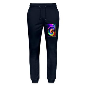 Swirl - Stanley/Stella Mover Unisex Organic Jogging Trousers - navy - Front - Marisol (170cm) & Nik (191cm)