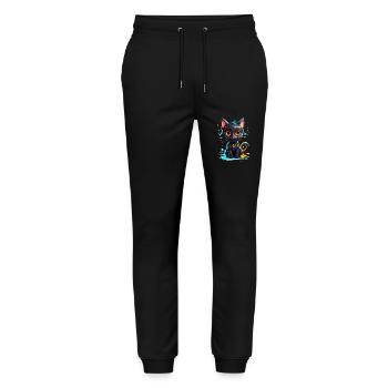 Schwarzes Kätzchen - Stanley/Stella Unisex Bio Jogginghose Mover  - Schwarz - Vorne - Marisol (170cm) & Nik (191cm)