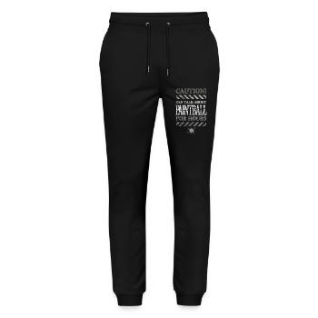 Can talk about paintball for hours warning, metal - Stanley/Stella Mover Unisex Organic Jogging Trousers - black - Front - Marisol (170cm) & Nik (191cm)