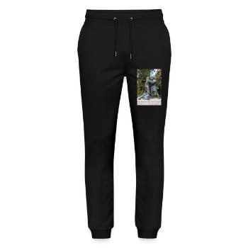 Statue of The mythological wrestling match - Stanley/Stella Mover Unisex Organic Jogging Trousers - black - Front - Marisol (170cm) & Nik (191cm)