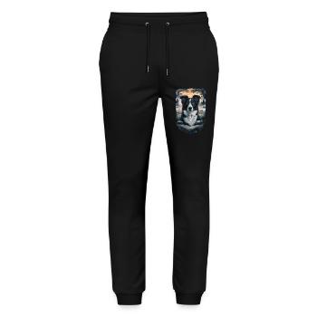 Schöner Border Collie Hund Design - Stanley/Stella Unisex Bio Jogginghose Mover  - Schwarz - Vorne - Marisol (170cm) & Nik (191cm)