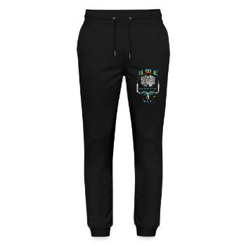 Kitesurfpilot - Stanley/Stella Unisex Bio Jogginghose Mover  - Schwarz - Vorne - Marisol (170cm) & Nik (191cm)