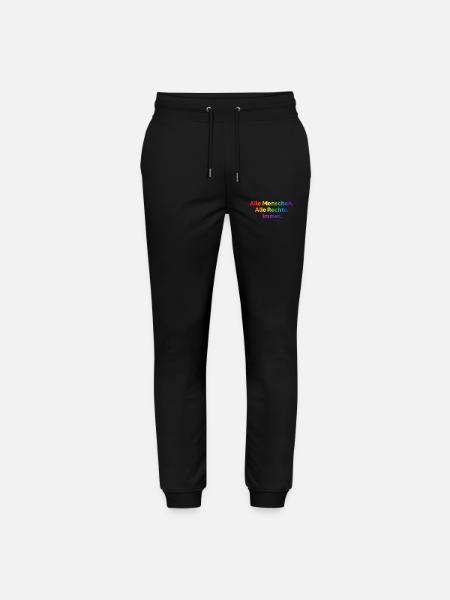 All People All Rights Always Statement - Stanley/Stella Mover Unisex Organic Jogging Trousers - black