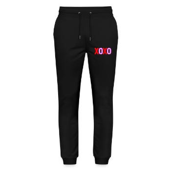 XOXO Love Valentine Textdesign - Stanley/Stella Unisex Bio Jogginghose Mover  - Schwarz - Vorne - Marisol (170cm) & Nik (191cm)