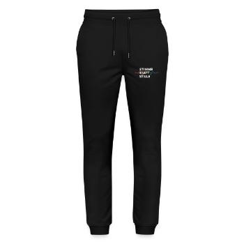 Stimme Statt Stille Statement Spruch Pride - Stanley/Stella Unisex Bio Jogginghose Mover  - Schwarz - Vorne - Marisol (170cm) & Nik (191cm)