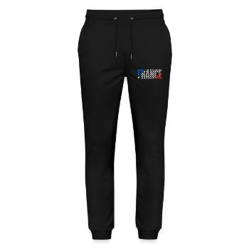 France Flag Distressed Typography - Stanley/Stella Mover Unisex Organic Jogging Trousers - black - Front - Marisol (170cm) & Nik (191cm)