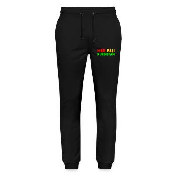 Her biji Kurdistan - Stanley/Stella Unisex Bio Jogginghose Mover  - Schwarz - Vorne - Marisol (170cm) & Nik (191cm)