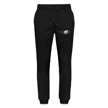 bunte Farben Elefant Elefanten Herzschlag Symbol - Stanley/Stella Unisex Bio Jogginghose Mover  - Schwarz - Vorne - Marisol (170cm) & Nik (191cm)