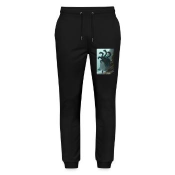 Scylla greek mythology Multi-headed sea monster - Stanley/Stella Mover Unisex Organic Jogging Trousers - black - Front - Marisol (170cm) & Nik (191cm)