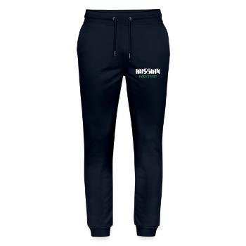 Russian Hacktivist Cyber Security Design - Stanley/Stella Mover Unisex Organic Jogging Trousers - navy - Front - Marisol (170cm) & Nik (191cm)