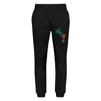 Maori Turtles Group Tattoo Gift Idea - Stanley/Stella Mover Unisex Organic Jogging Trousers - black - Front - Marisol (170cm) & Nik (191cm)