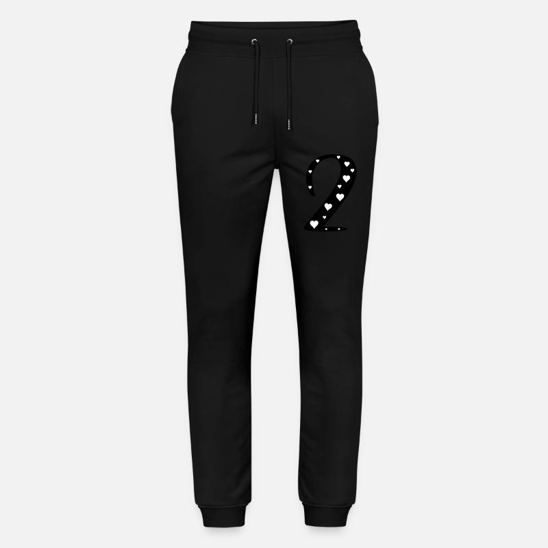 2 Anniversaire avec cœur - Pantalon de jogging bio MOVER Stanley/Stella unisexe - noir