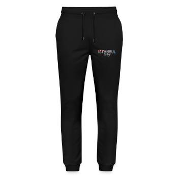 Istanbul Skyline Script Turkey - Stanley/Stella Mover Unisex Organic Jogging Trousers - black - Front - Marisol (170cm) & Nik (191cm)