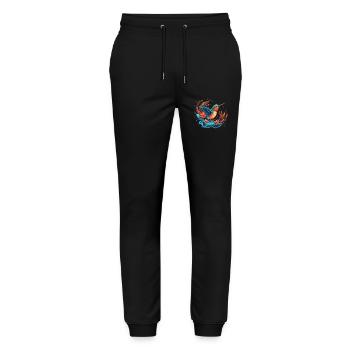 Oiseau explosion de fleurs - Pantalon de jogging bio MOVER Stanley/Stella unisexe - noir - Devant - Marisol (170cm) & Nik (191cm)