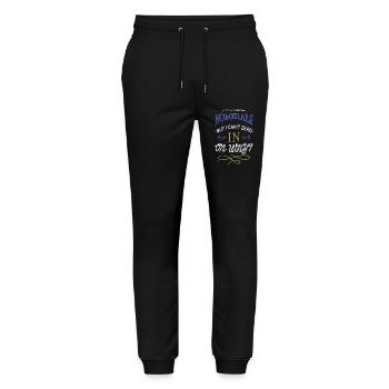 sayings peace statement pride hippy quote - Stanley/Stella Unisex Bio Jogginghose Mover  - Schwarz - Vorne - Marisol (170cm) & Nik (191cm)