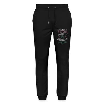 college student joke funny sayings pc quote admin - Stanley/Stella Unisex Bio Jogginghose Mover  - Schwarz - Vorne - Marisol (170cm) & Nik (191cm)