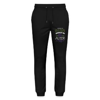 Statement Chihuahua Alcohol Excesses Malt Beer - Stanley/Stella Mover Unisex Organic Jogging Trousers - black - Front - Marisol (170cm) & Nik (191cm)