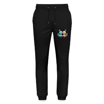 Peacock Bird Couple Love Couple In Love - Stanley/Stella Mover Unisex Organic Jogging Trousers - black - Front - Marisol (170cm) & Nik (191cm)