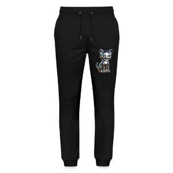 Metallic Chrom Elegance - Stanley/Stella Unisex Bio Jogginghose Mover  - Schwarz - Vorne - Marisol (170cm) & Nik (191cm)