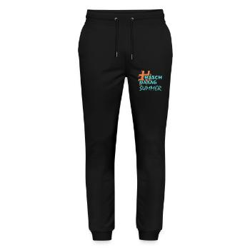 Buzzer - Stanley/Stella Mover Unisex Organic Jogging Trousers - black - Front - Marisol (170cm) & Nik (191cm)