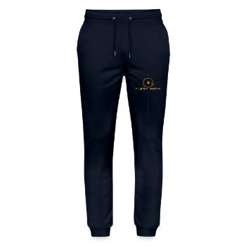 Planet Erde - Stanley/Stella Unisex Bio Jogginghose Mover  - Navy - Vorne - Marisol (170cm) & Nik (191cm)