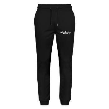 Bee Bee Love Heartbeat ECG - Stanley/Stella Mover Unisex Organic Jogging Trousers - black - Front - Marisol (170cm) & Nik (191cm)