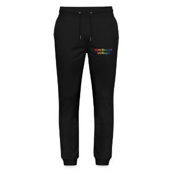 No One Is Illegal Rainbow - Stanley/Stella Mover Unisex Organic Jogging Trousers - black - Front - Marisol (170cm) & Nik (191cm)