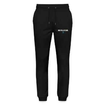 INSTALLATEUR. Minimalist Job Success Edition - Stanley/Stella Unisex Bio Jogginghose Mover  - Schwarz - Vorne - Marisol (170cm) & Nik (191cm)