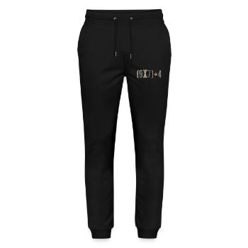 67 - Siebenundsechzig Zahl 67 Meme Sechs Sieben Mathematik Int - Stanley/Stella Unisex Bio Jogginghose Mover  - Schwarz - Vorne - Marisol (170cm) & Nik (191cm)