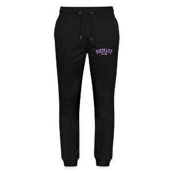 Bordeaux Est. 1966 - Stanley/Stella Mover Unisex Organic Jogging Trousers - black - Front - Marisol (170cm) & Nik (191cm)
