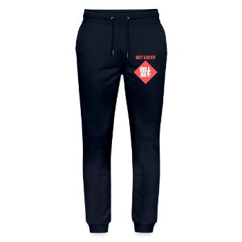Get Lucky / Chinese Lucky charm (Fu dao) - Pantalon de jogging bio MOVER Stanley/Stella unisexe - marine - Devant - Marisol (170cm) & Nik (191cm)