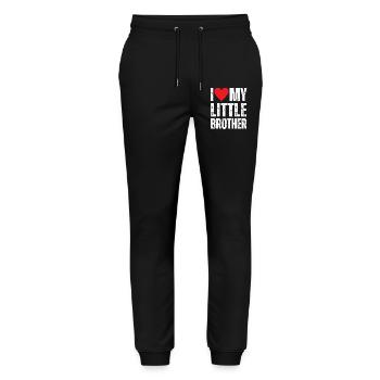 J’aime mon petit frère - Pantalon de jogging bio MOVER Stanley/Stella unisexe - noir - Devant - Marisol (170cm) & Nik (191cm)