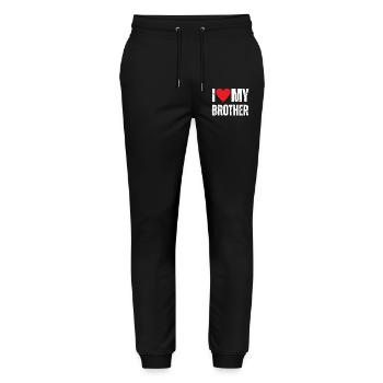I Love My Brother - Stanley/Stella Mover Unisex Organic Jogging Trousers - black - Front - Marisol (170cm) & Nik (191cm)