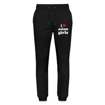 I Love Asian Girls - Stanley/Stella Unisex Bio Jogginghose Mover  - Schwarz - Vorne - Marisol (170cm) & Nik (191cm)