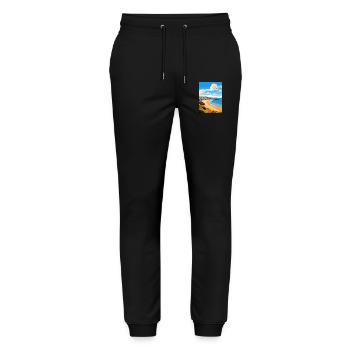 Newquay Cornwall Vintage voyage affiche Souvenir - Pantalon de jogging bio MOVER Stanley/Stella unisexe - noir - Devant - Marisol (170cm) & Nik (191cm)