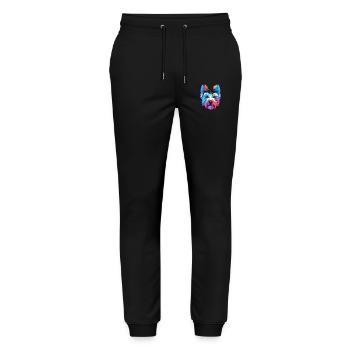 West Highland White Terrier Dog Breed Watercolor C - Stanley/Stella Mover Unisex Organic Jogging Trousers - black - Front - Marisol (170cm) & Nik (191cm)